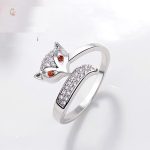 Bague en cristal avec motif de renard