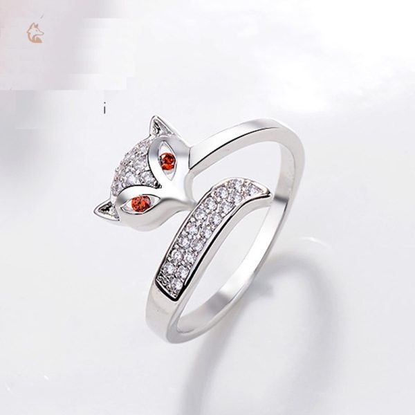 Bague en cristal avec motif de renard