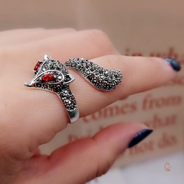 Bague femme en forme de renard, élégance naturelle