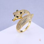 Bague en métal représentant un renard, parfaite pour tous les jours