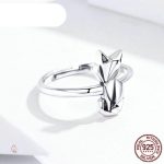 Bague minimaliste en argent avec motif renard