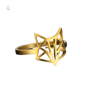 Bague Renard Femme Origami en métal élégant