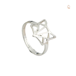Bague origami représentant un renard stylisé