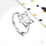 Bague artisanale inspirée du renard en origami