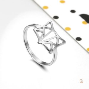 Bague artisanale inspirée du renard en origami