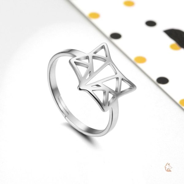 Bague artisanale inspirée du renard en origami