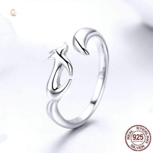 Bague en argent silhouette renard pour femme