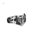 Bague Renard Origami en argent géométrique