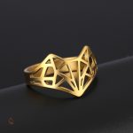 Bijou en argent inspiré de l'origami et du renard