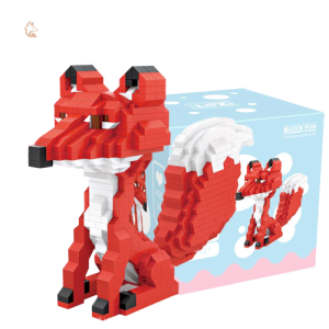Renard en blocs de construction pour enfants, jeu éducatif