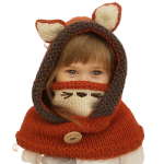 Bonnet Renard Tricot pour Enfant en forme de cagoule