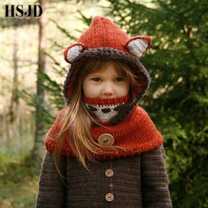 Cagoule Tricot Renard pour enfants, style ludique et chaud