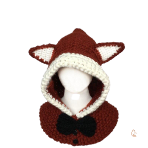 Bonnet Renard Tricot avec capuche pour adultes
