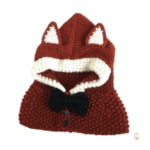 Accessoire chaud en tricot avec design de renard