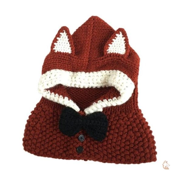 Accessoire chaud en tricot avec design de renard