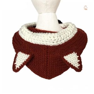 Bonnets en tricot avec capuche, motif animalier renard