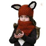 Bonnet Renard Enfant et Écharpe assortie