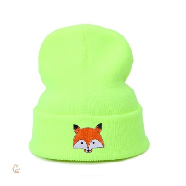 Bonnet en laine avec motif de renard pour l'hiver