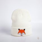 Bonnet stylé avec broderie de renard pour les froids