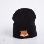 Bonnet brodé renard, parfait pour les journées fraîches