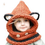 Bonnet tricot renard roux pour adultes