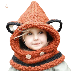 Bonnet tricot renard roux pour adultes