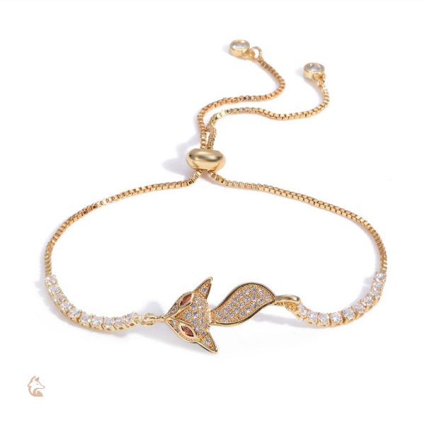 Bijou élégant : bracelet renard décoré de pierres brillantes
