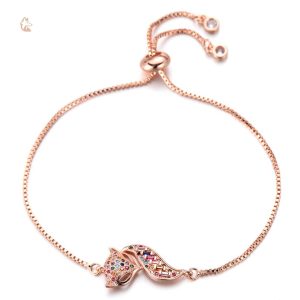 Bracelet élégant avec motif renard multicolore
