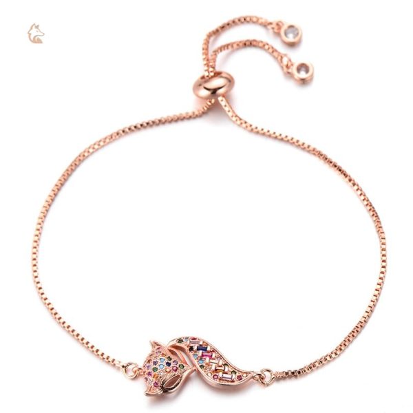 Bracelet élégant avec motif renard multicolore
