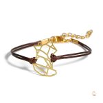 Bracelet Renard Origami en doré élégant