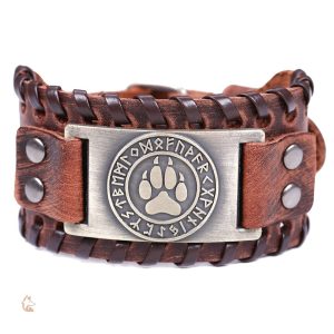 Bracelet en cuir inspiré du renard viking