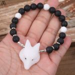 Bijou fantaisie : Bracelet Renard en Pierre de Lave