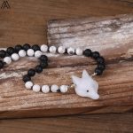 Collier tendance Renard, couleur noire et blanche