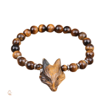 Bracelet Renard Tête avec Oeil de Tigre