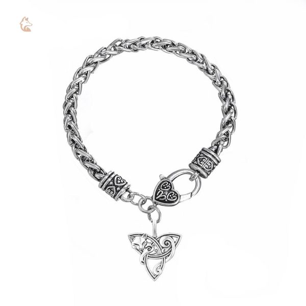 Bracelet Renard Viking avec motif Triquetra celtique