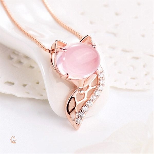 Collier original en argent avec design de renard