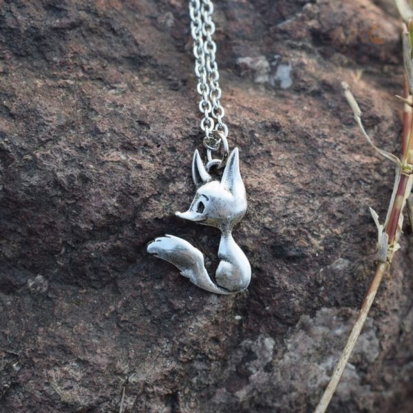 Collier mignon représentant un renard en argent