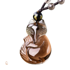 Collier Renard Chanceux en Obsidienne