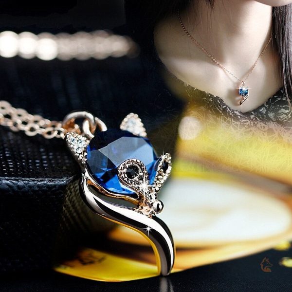 Accessoire mode : collier renard en cristal
