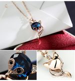 Collier tendance avec motif de renard et bleu