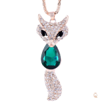 Collier Renard Émeraude, bijou délicat et élégant