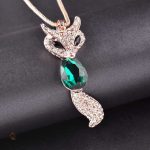 Collier chic renard, accessoire tendance émeraude