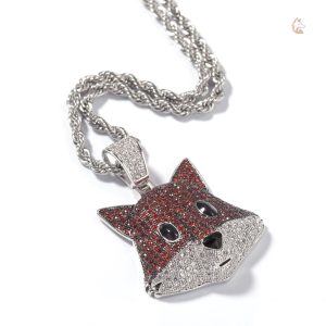 Bijou collier avec motif de renard amusant