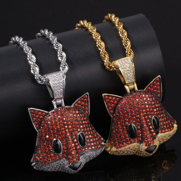 Collier renard emoji coloré pour un look ludique