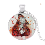 Collier vintage représentant une famille de renards
