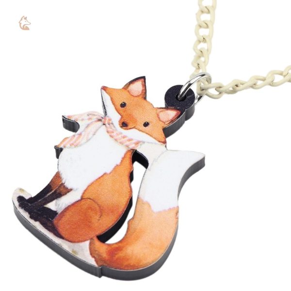 Bijou femme aquarelle avec motif renard original