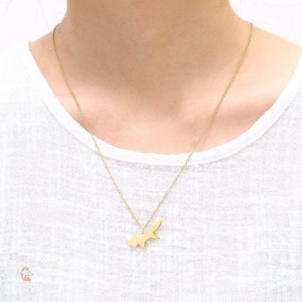 Bijou élégant avec motif de renard en doré
