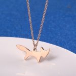 Collier tendance avec un renard mignon en doré