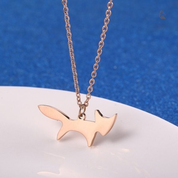 Collier tendance avec un renard mignon en doré