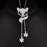 Collier en Argent avec motif Renard et pierres précieuses